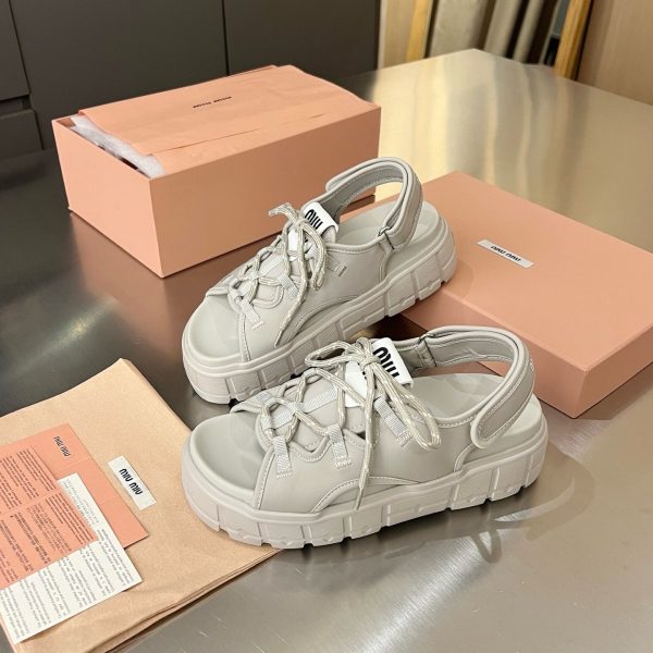 MIUMIU CHUNKY NEOPRENE SANDALS CHALK 5X418E 30K F0354 F 050