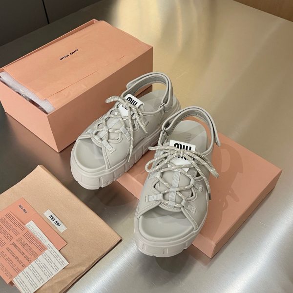 MIUMIU CHUNKY NEOPRENE SANDALS CHALK 5X418E 30K F0354 F 050