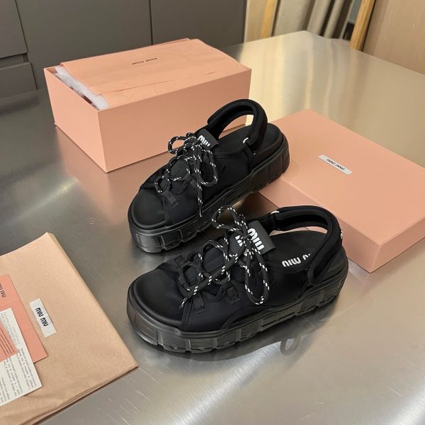 MIUMIU CHUNKY NEOPRENE SANDALS BLACK 5X418E 30K F0002 F 050