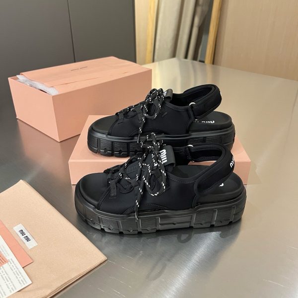 MIUMIU CHUNKY NEOPRENE SANDALS BLACK 5X418E 30K F0002 F 050
