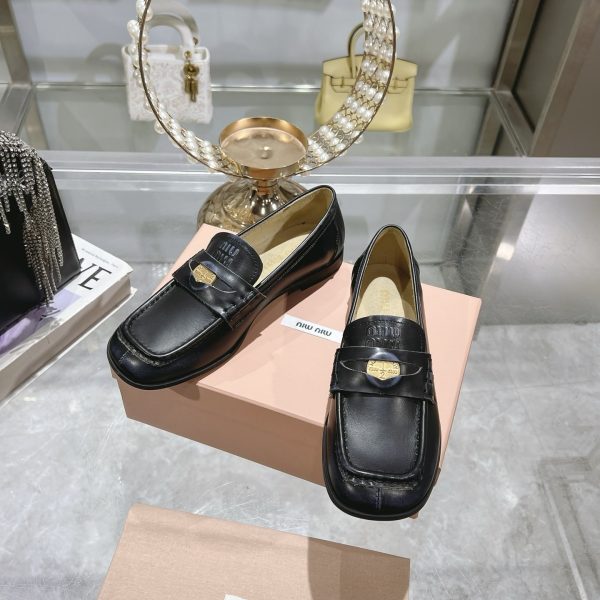 MIUMIU LEATHER LOAFERS BLACK 5D398E 248 F0002 F 010