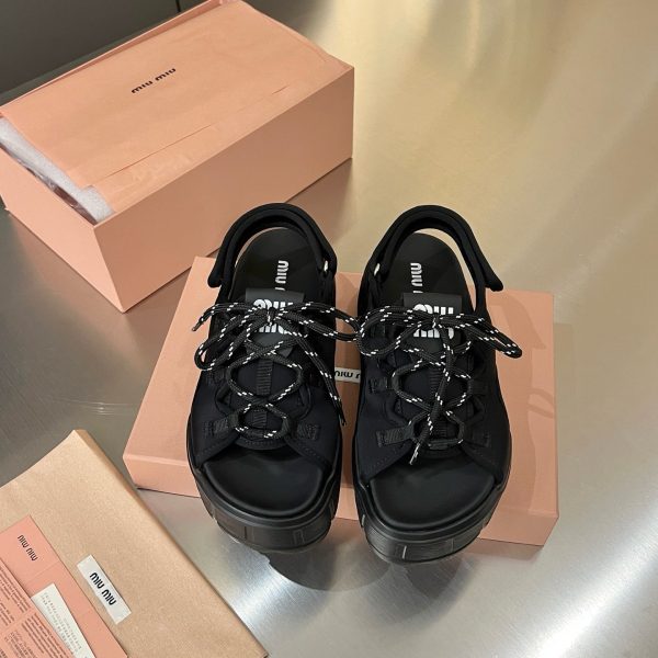 MIUMIU CHUNKY NEOPRENE SANDALS BLACK 5X418E 30K F0002 F 050