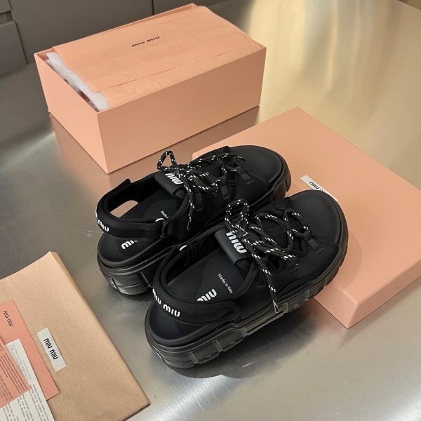 MIUMIU CHUNKY NEOPRENE SANDALS BLACK 5X418E 30K F0002 F 050