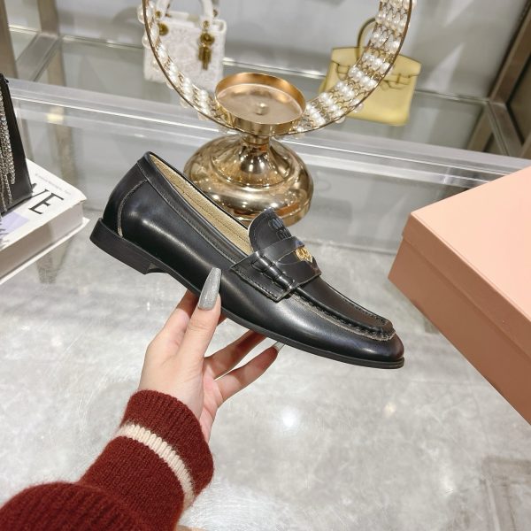 MIUMIU LEATHER LOAFERS BLACK 5D398E 248 F0002 F 010