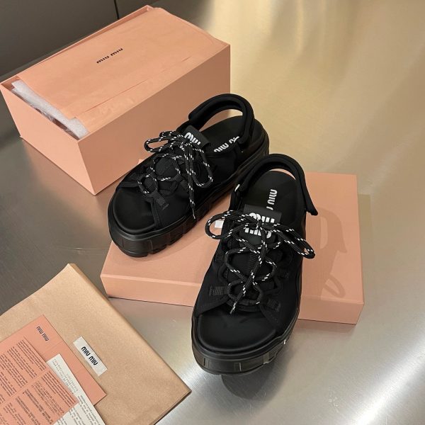 MIUMIU CHUNKY NEOPRENE SANDALS BLACK 5X418E 30K F0002 F 050