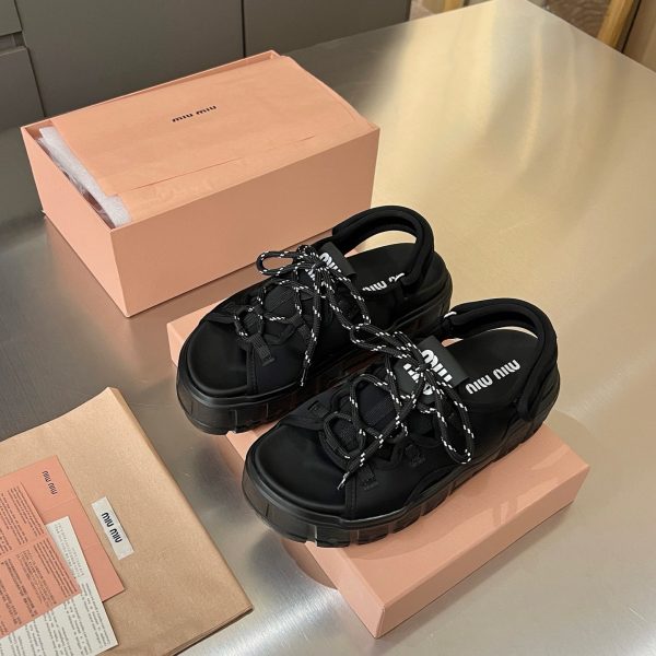 MIUMIU CHUNKY NEOPRENE SANDALS BLACK 5X418E 30K F0002 F 050
