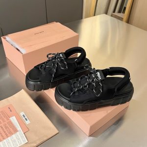 MIUMIU CHUNKY NEOPRENE SANDALS BLACK 5X418E 30K F0002 F 050