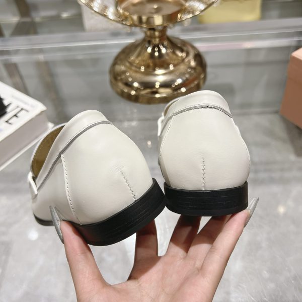 MIUMIU LEATHER LOAFERS WHITE