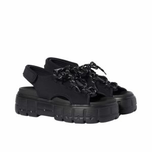 MIUMIU CHUNKY NEOPRENE SANDALS BLACK 5X418E 30K F0002 F 050