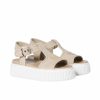 MIUMIU DENIM FLATFORM SANDALS COLONIAL BEIGE 5X402E CSL F0044 F 045