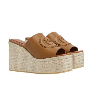 GUCCI WOMEN’S INTERLOCKING G SANDAL BROWN 817212 AP0B0 2712