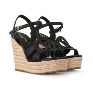 LOUIS VUIITON LV ISOLA WEDGE SANDAL NOIR 1ACI88