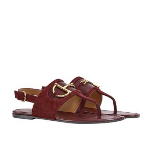 GUCCI WOMEN’S THONG SANDAL WITH HORSEBIT ROSSO ANCORA RED 834431 AAEXM 6207