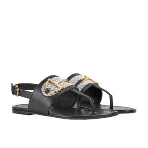 GUCCI WOMEN’S THONG SANDAL WITH HORSEBIT BLACK 834431 AAEZJ 1072