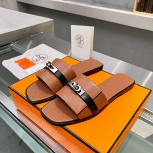 HERMES GIULIA SANDAL GOLD AND NOIR H231056Z 20360
