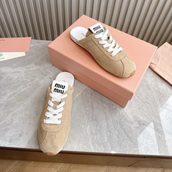 MIUMIU PLUME SUEDE MULES DESERT BEIGE 5E467E 054 F0F24 F 005