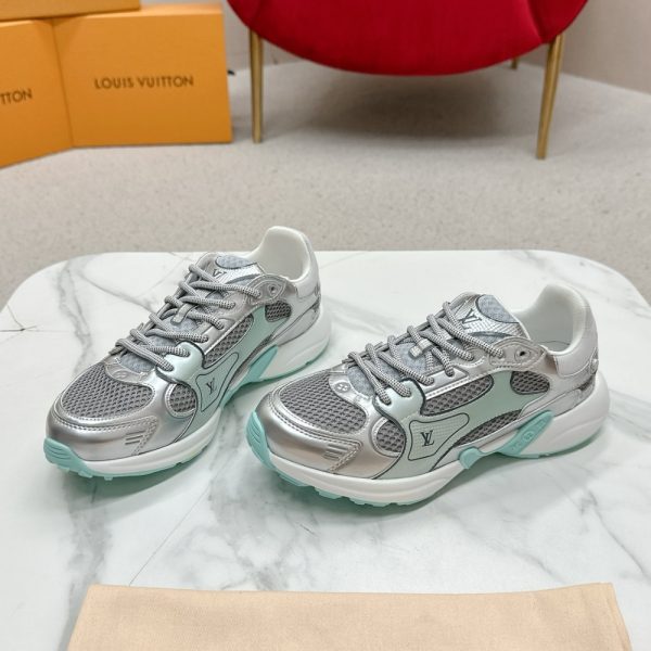 LOUIS VUITTON LV OLYMPIA TRAINERS SILVER AND GREEN