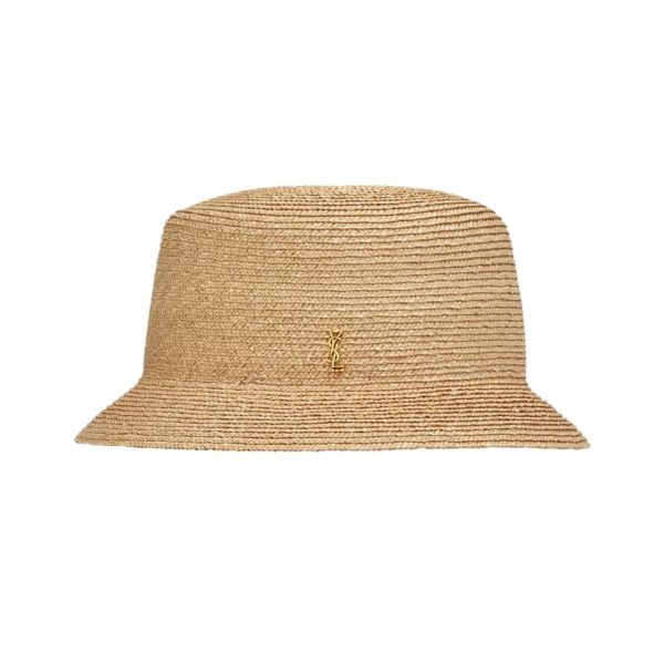 SAINT LAURENT MAGLINA STRAW BUCKET HAT ROPE 7030123YG579600