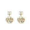 CHANEL CLIP ON PENDANT EARRINGS GOLD TONE ABF071 B19292 NADGB
