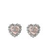 CHANEL HEART MOTIF AND CRYSTAL EARRINGS IN PINK