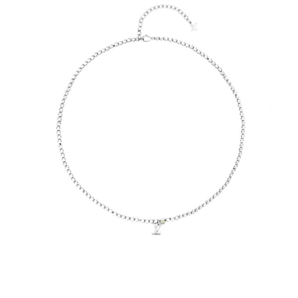 LOUIS VUITTON NANO BEADS NECKLACE IN SILVER TONE