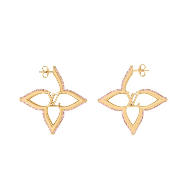 LOUIS VUITTON LV SLIM FLOWER EARRINGS GOLD M02420