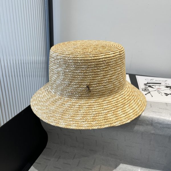 SAINT LAURENT MAGLINA STRAW BUCKET HAT ROPE 7030123YG579600
